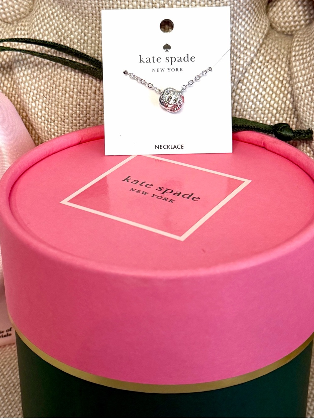 NEW Kate Spade New York Infinity and Beyond Knot Mini Pendant Necklace Silver
